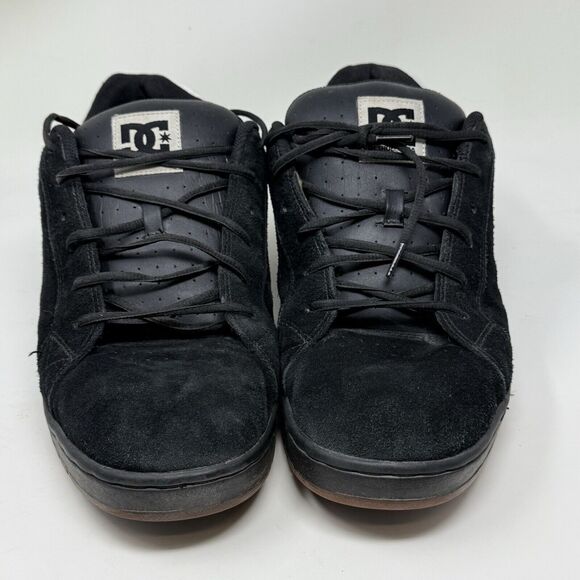 DC Court Model Skate Shoes Mens 13 Black Suede Skateboarding Grunge Fat Tongue - Picture 6 of 16